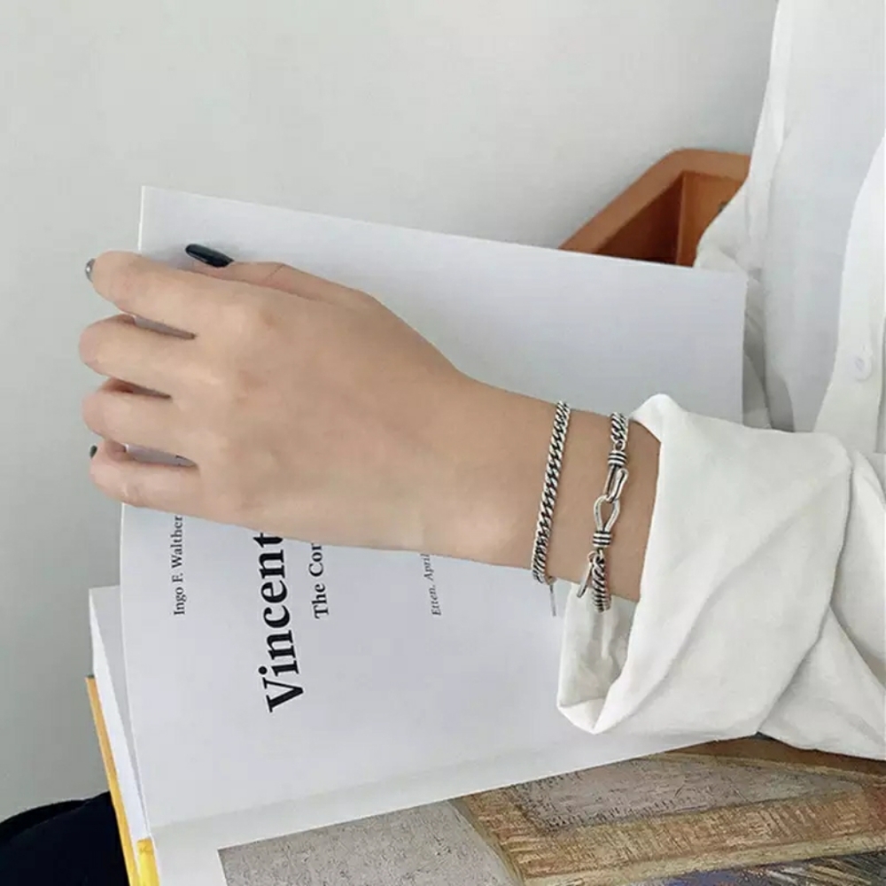 NEW S925 Unisex Castor Pollux Bangle Cuff Bracelet - Picture 10 of 13